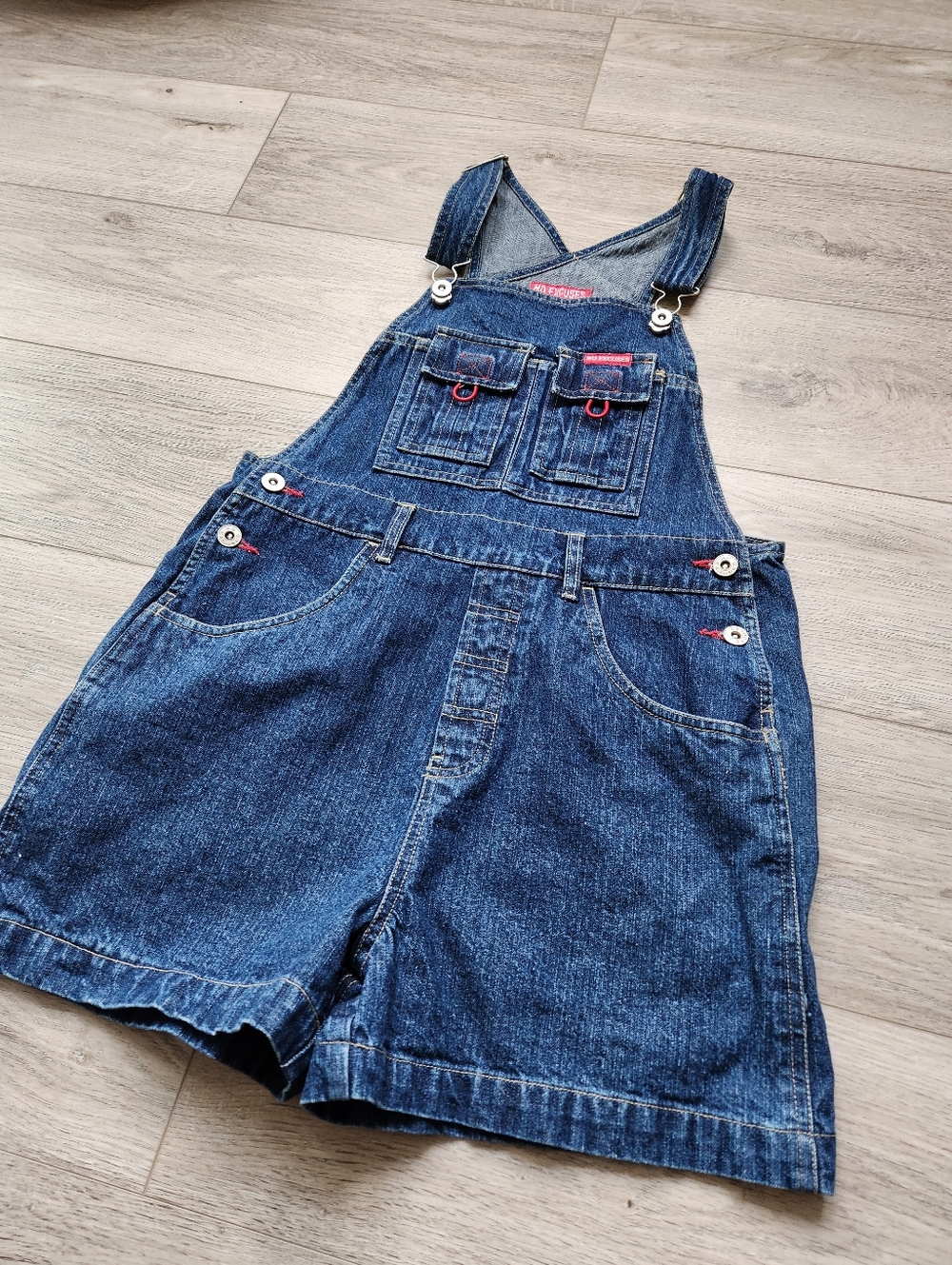 No Excuses Jeans Blue Overalls Shortalls Womens Small Vintage Y2k - Picture 2 of 8